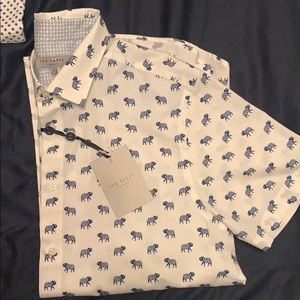 Ted baker elephant print short sleeve shirt